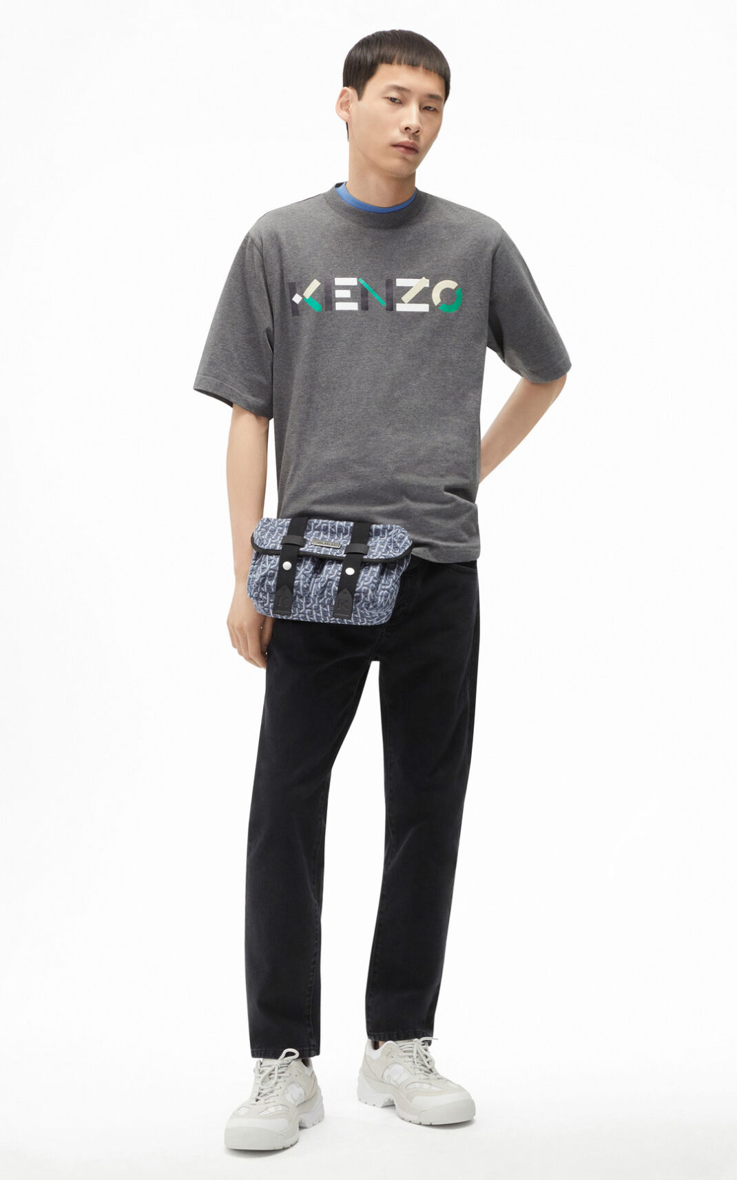 Kenzo Multicoloured oversize Logo T-shirts Herre - Grå DK-584376